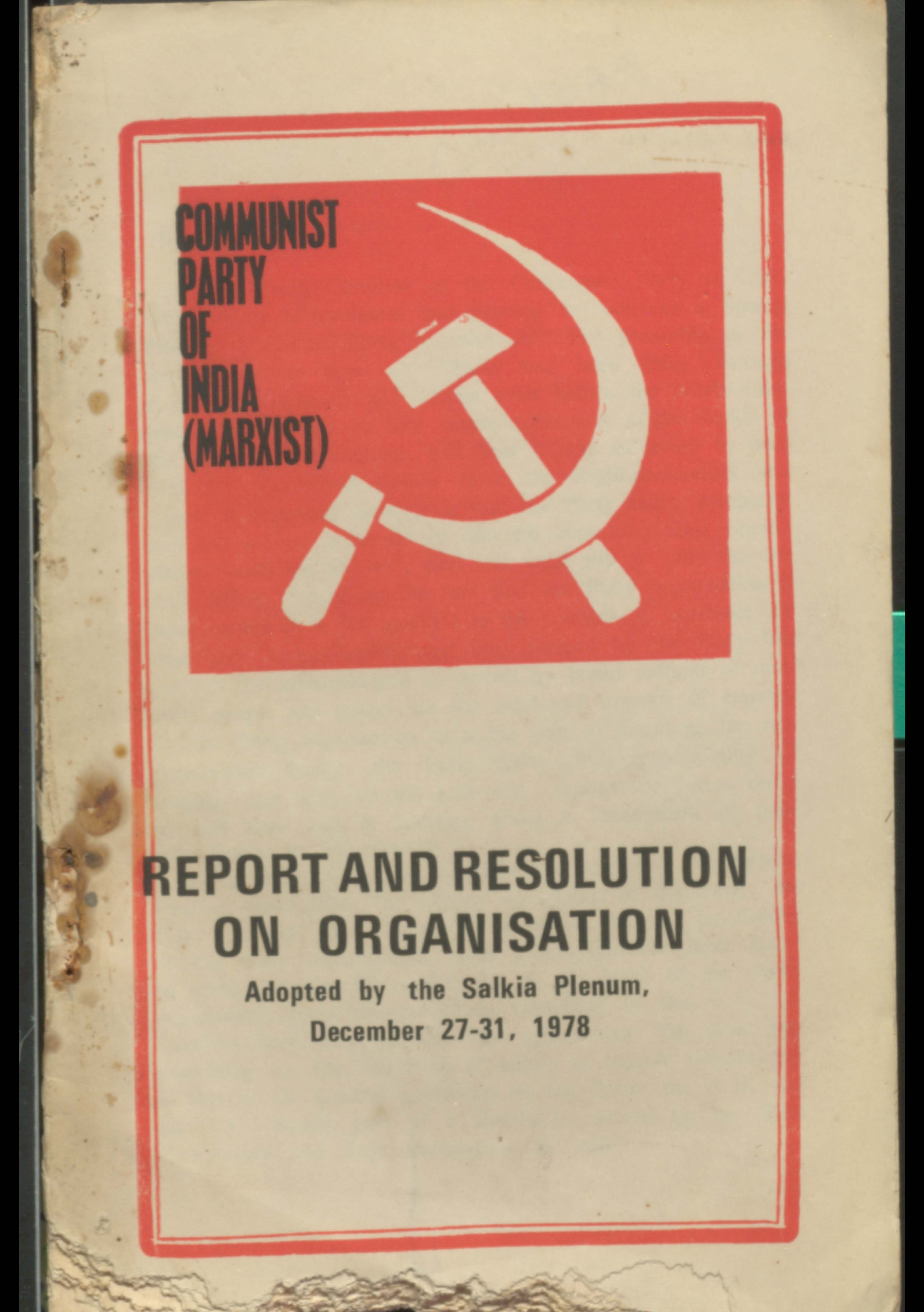 Report and resolution on Organisation