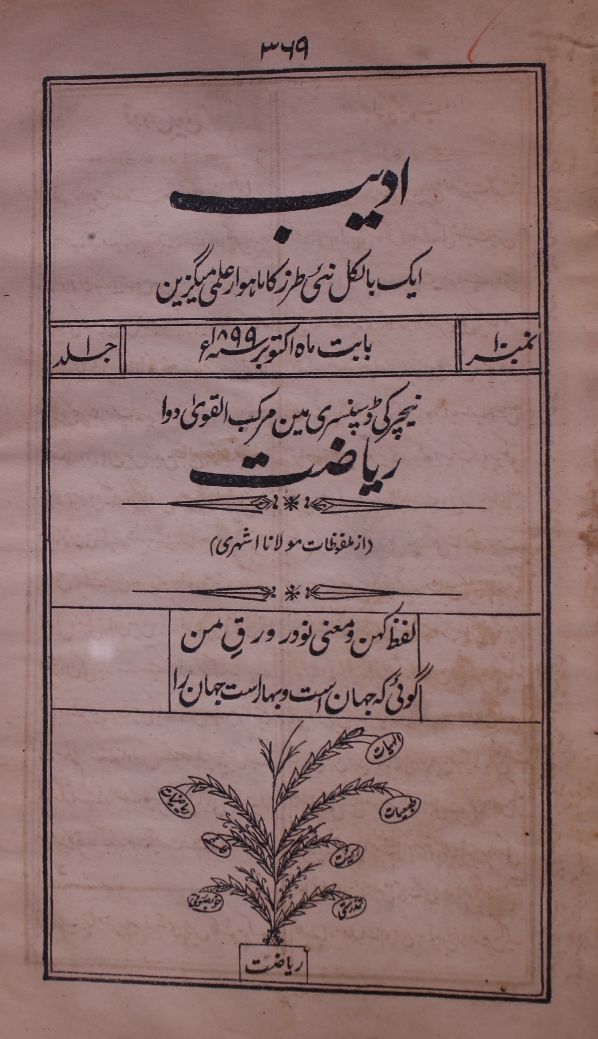 Adeeb Jild 1 No 10 October 1899