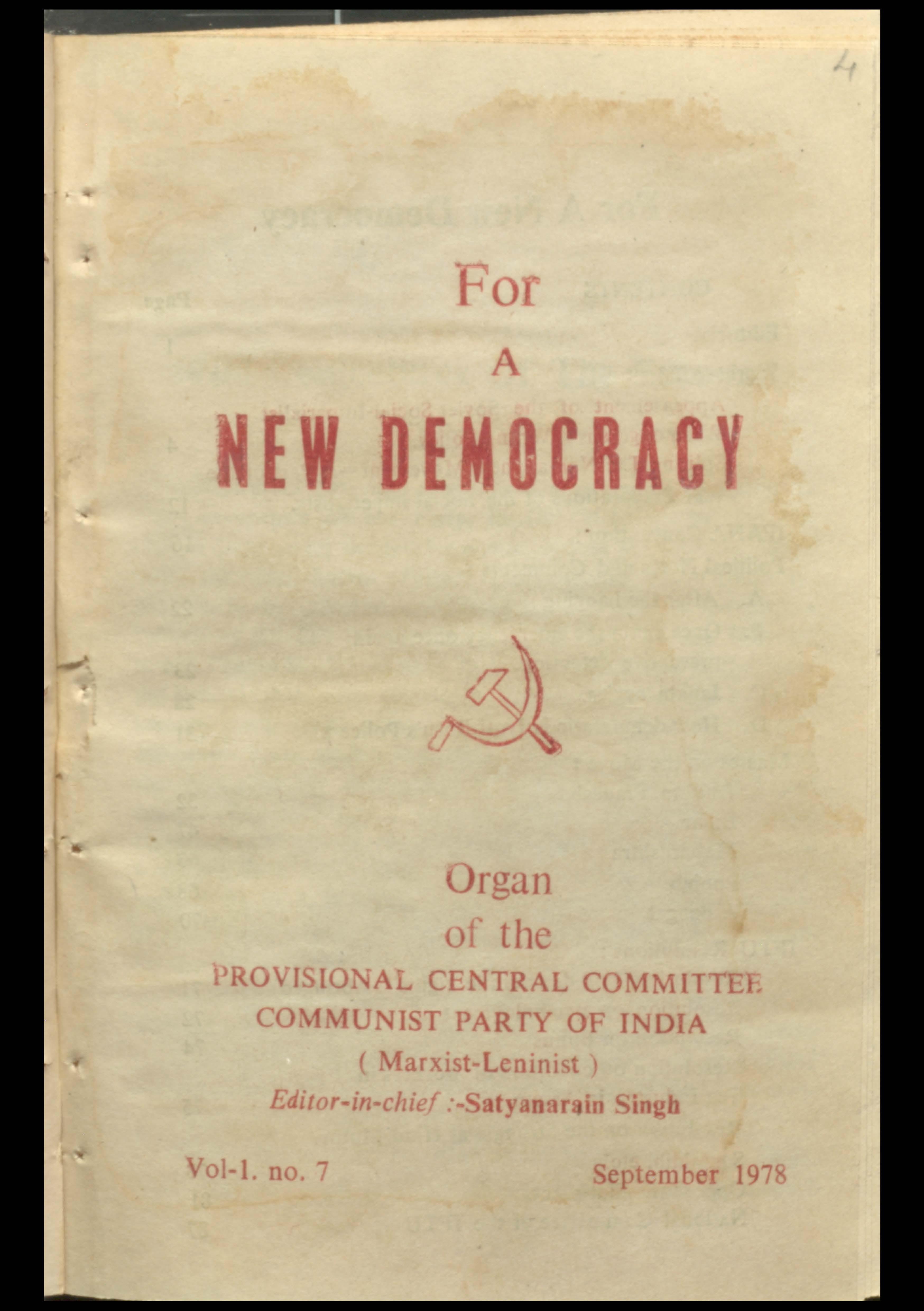 For A New Democracy (Val-7)