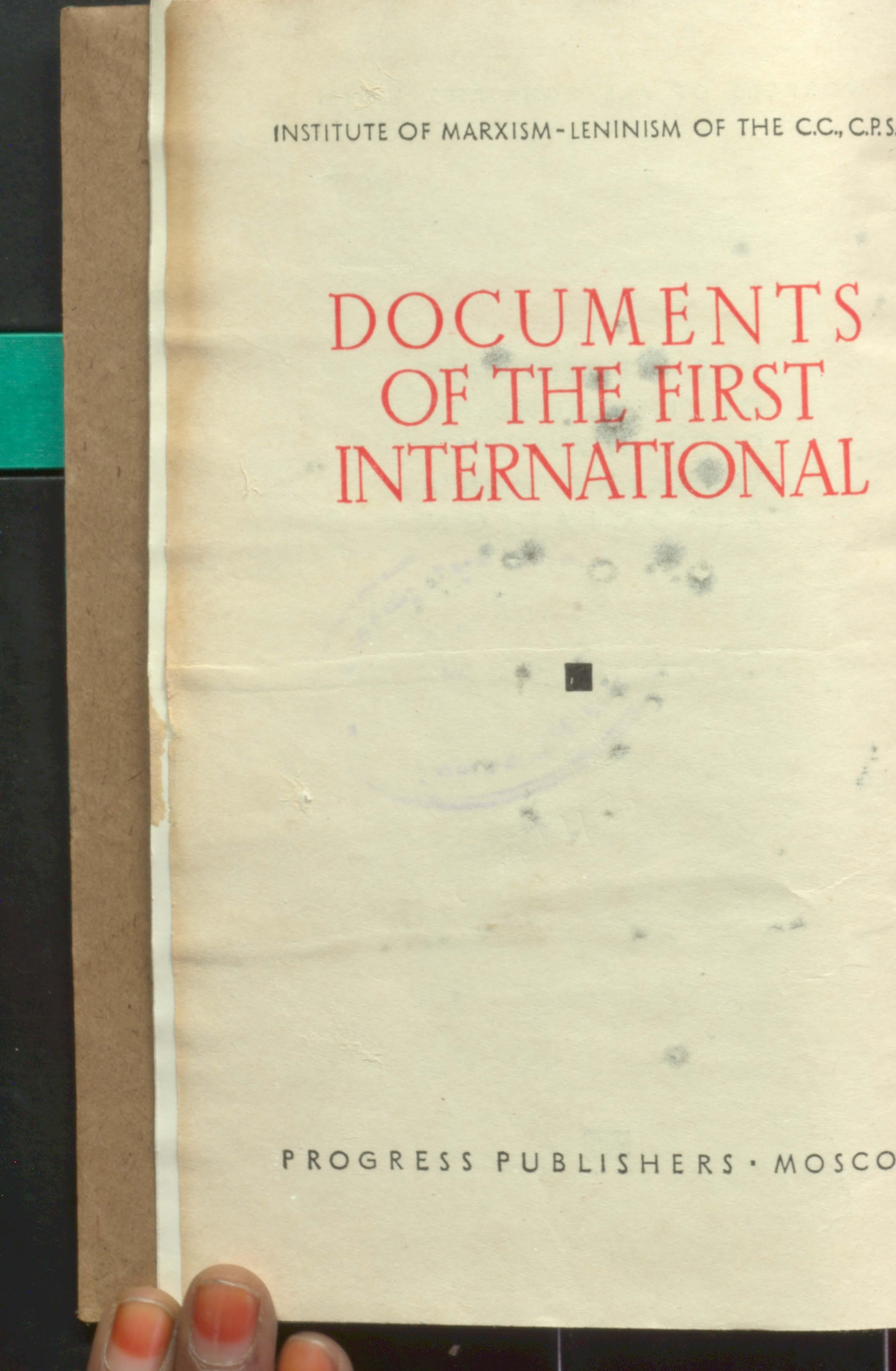 Documents of the  first international the  general council of the first international (1871-1872)