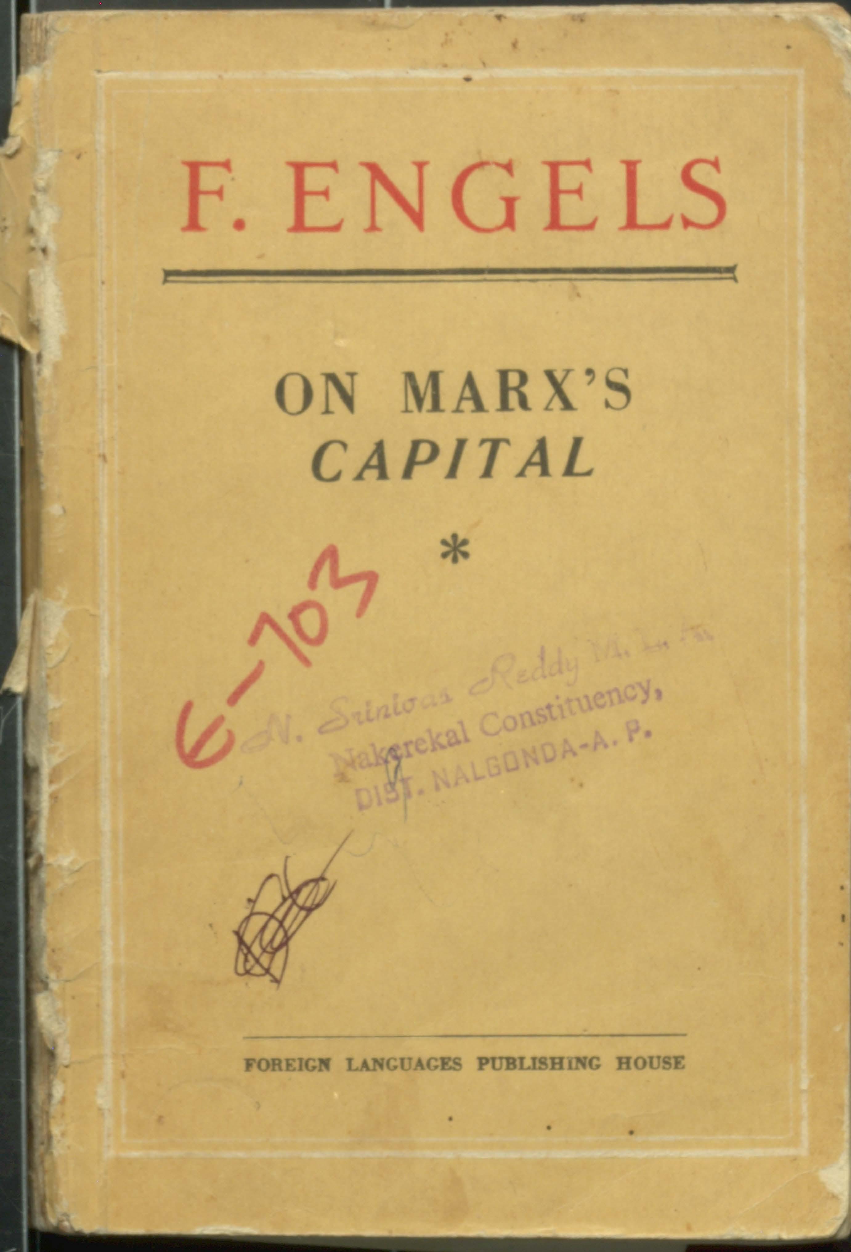 F.ENGELS On Marx's