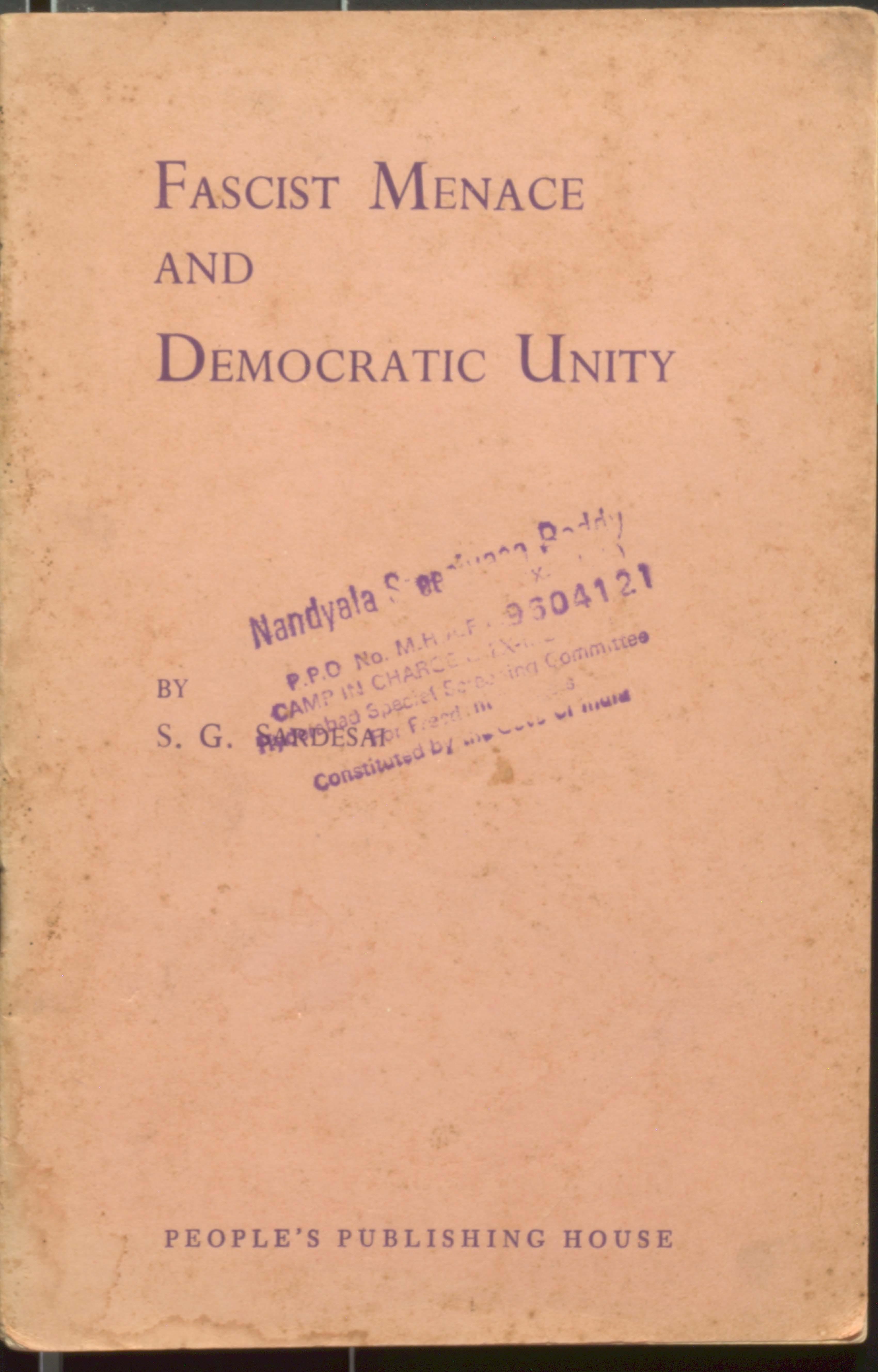 Facist Menace And Democraic Unity