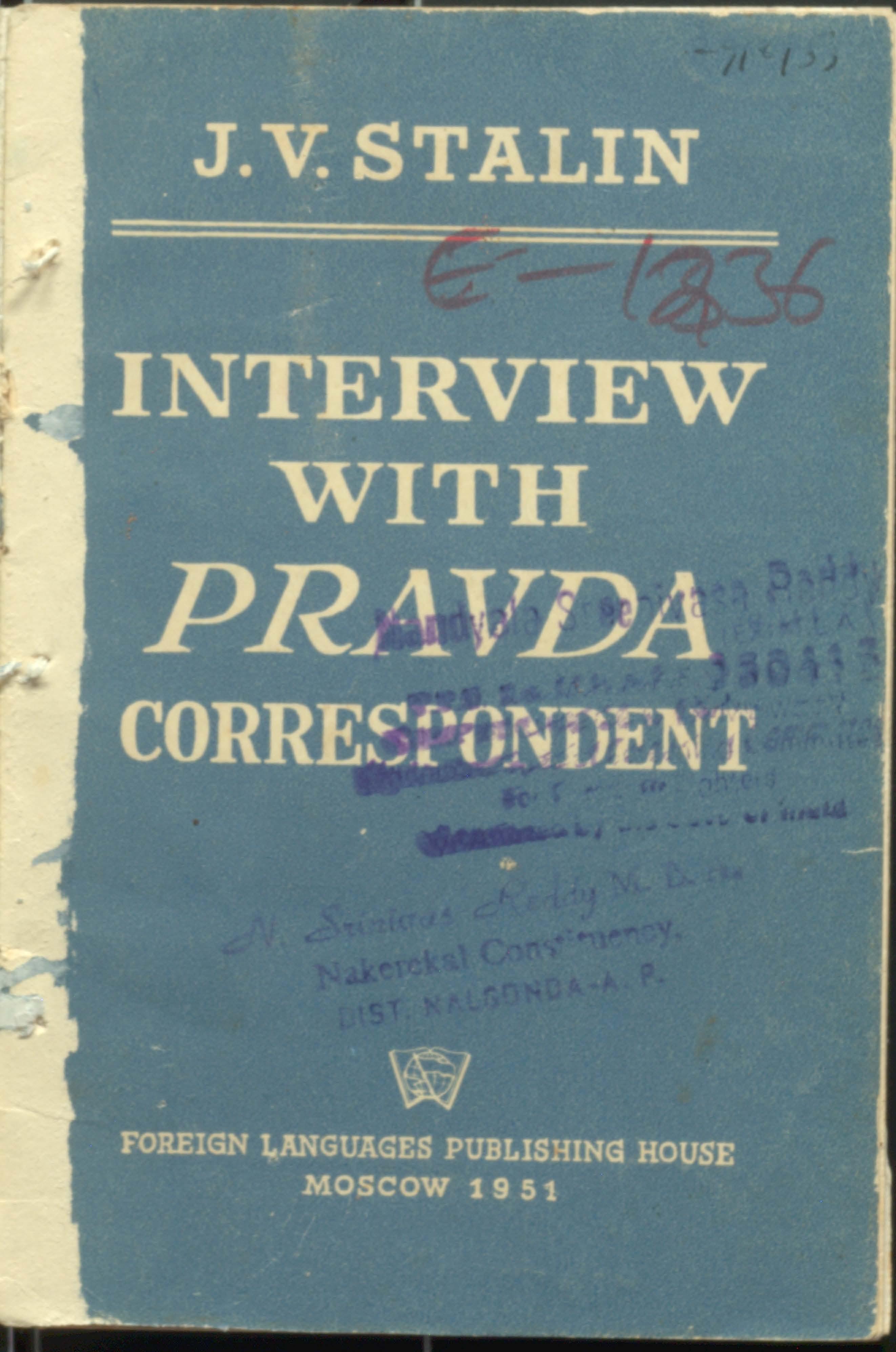 Interview With PRAVDA Correspodent