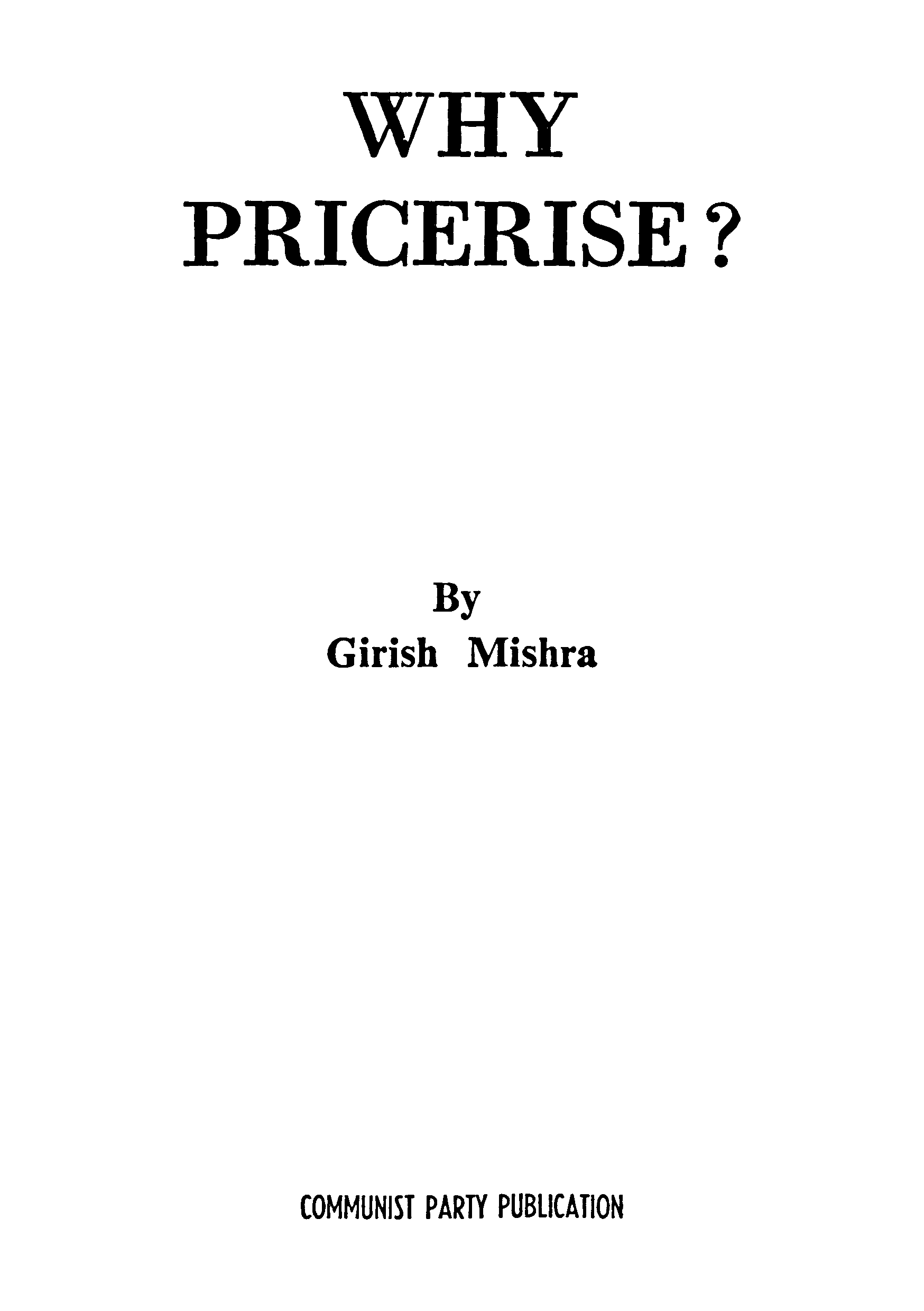 Why Pricerises