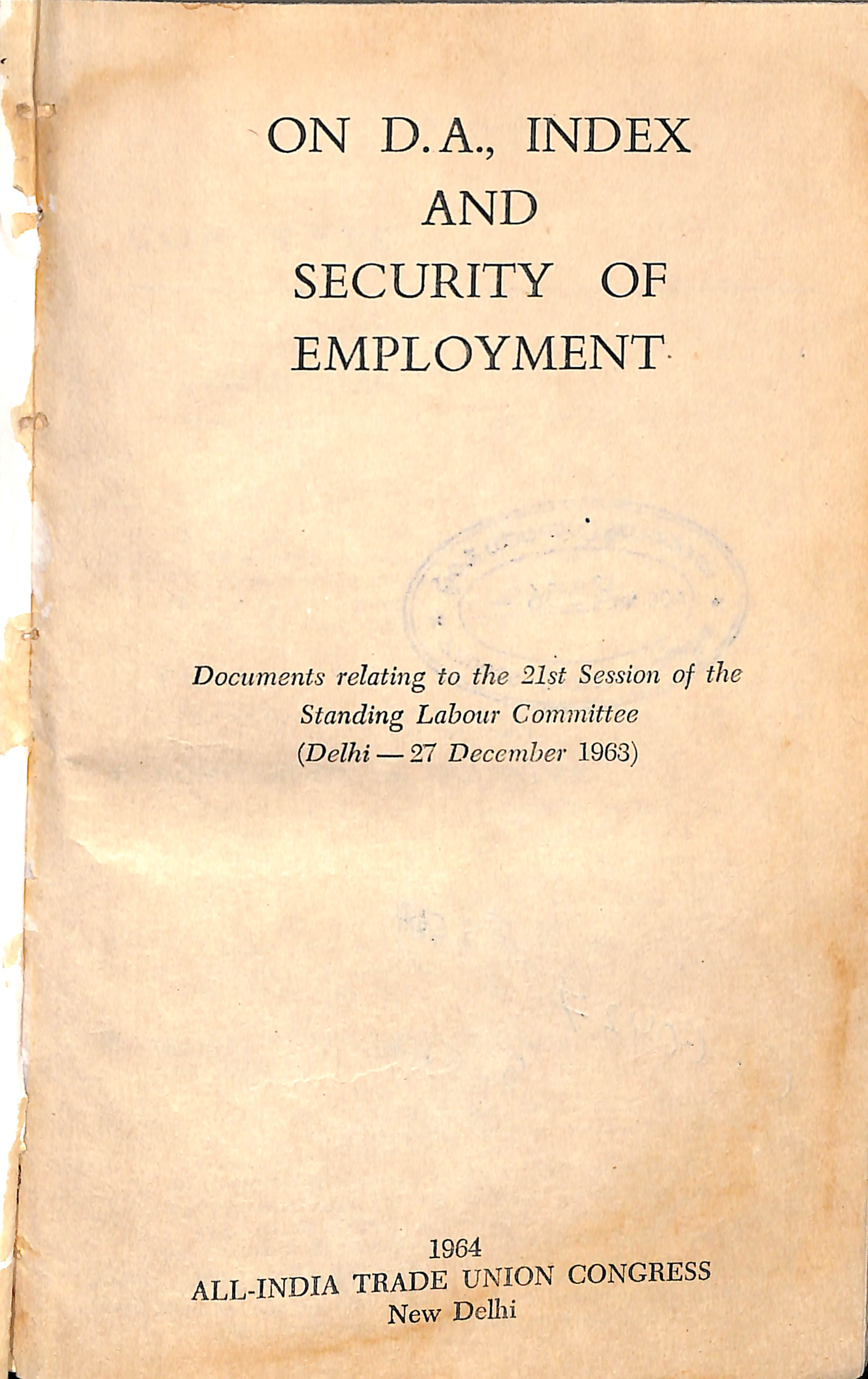 ON D.A., index and security of empliyment