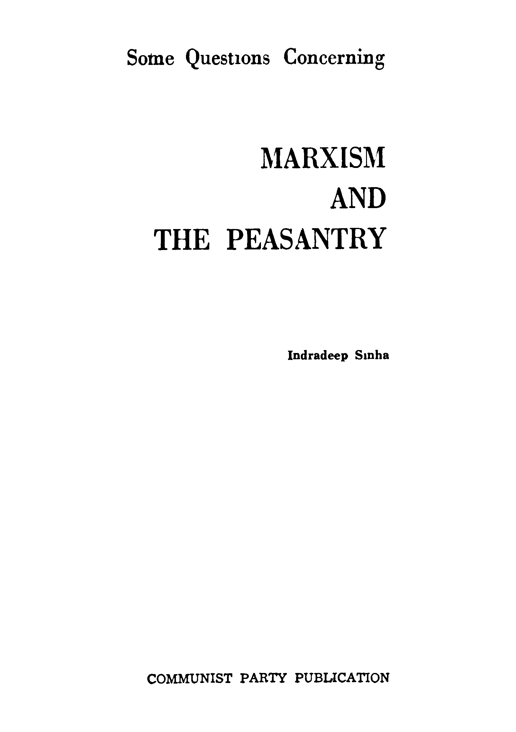 Marxism and the peasantry