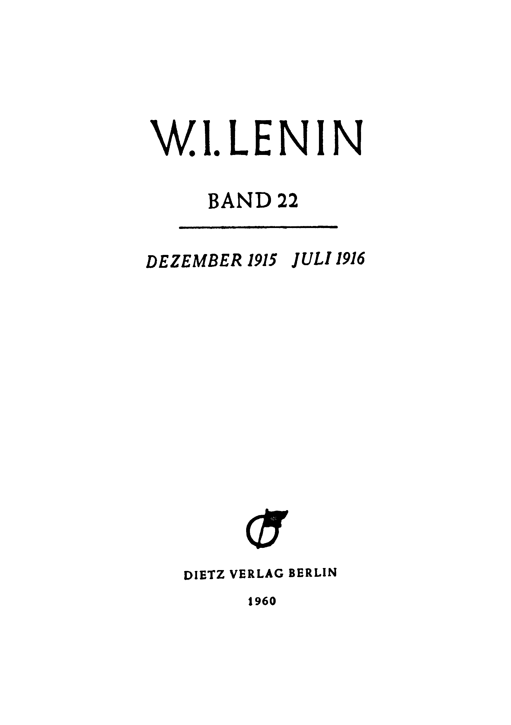 W.L.lenin band 22 dezember 1915 jull 1916