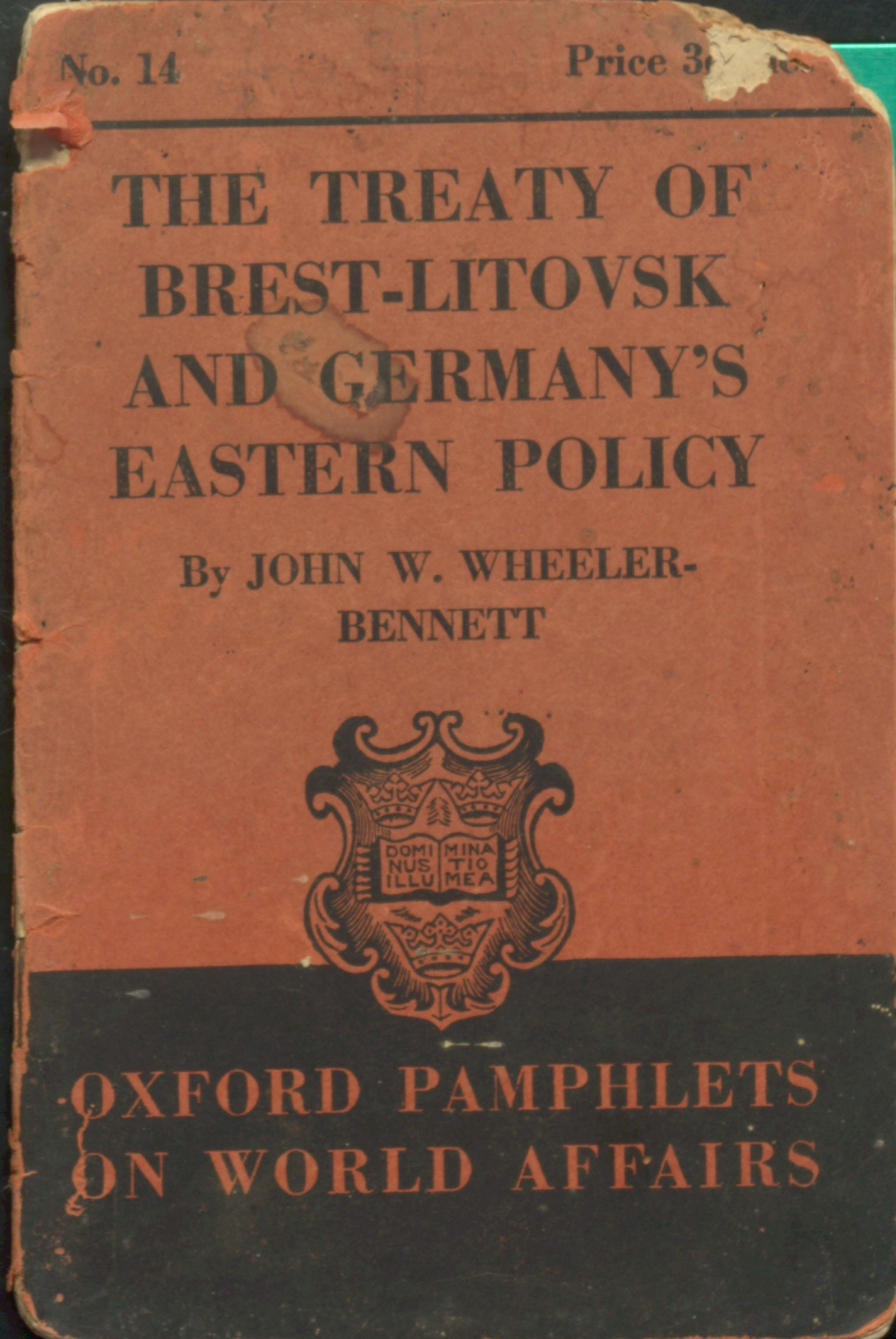 The treaty of brest-litovsk and germany's eastern policy