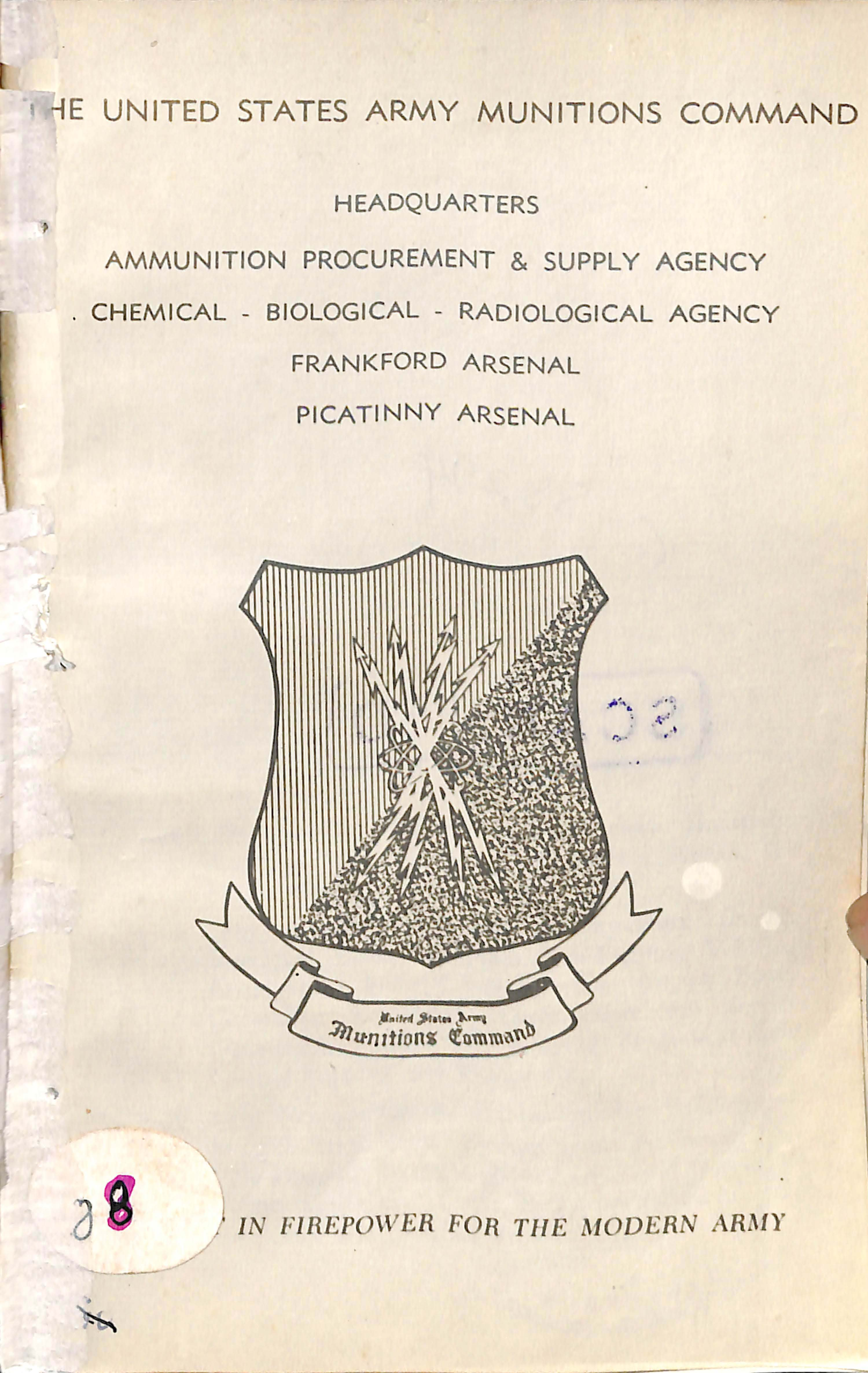 The United States Army Munitions Command