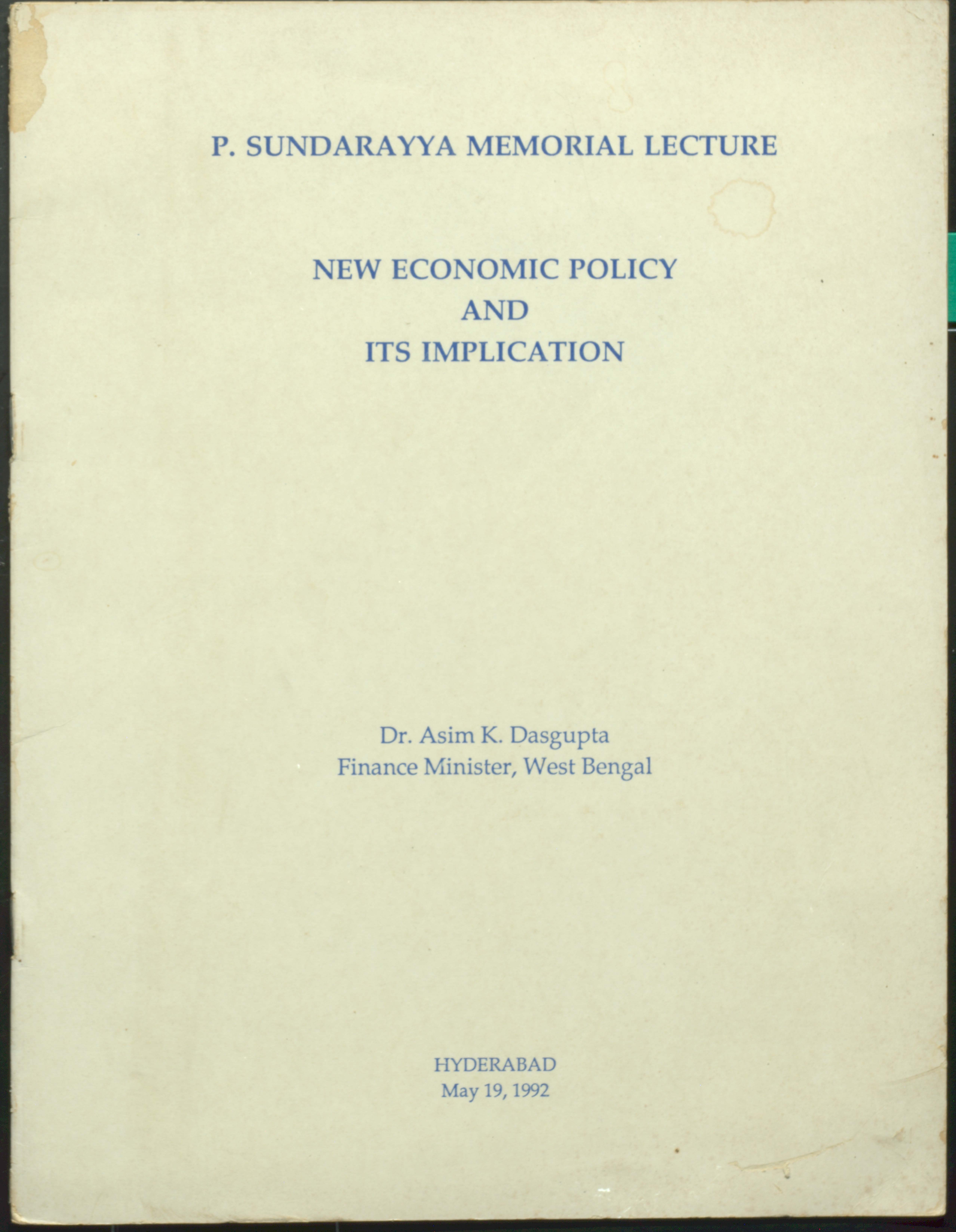 New economic policy and its implication
