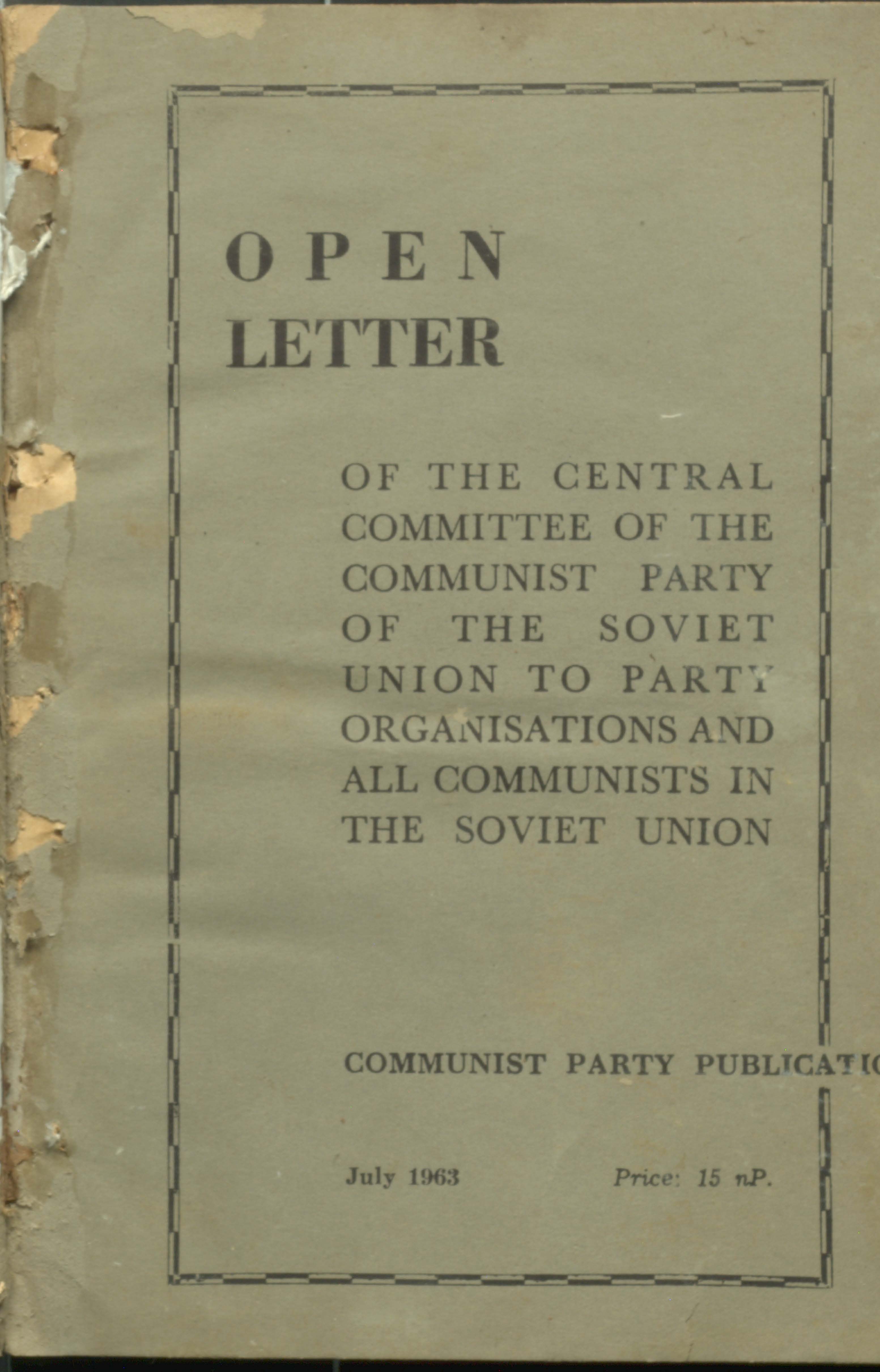 Open Letter (July-1963)