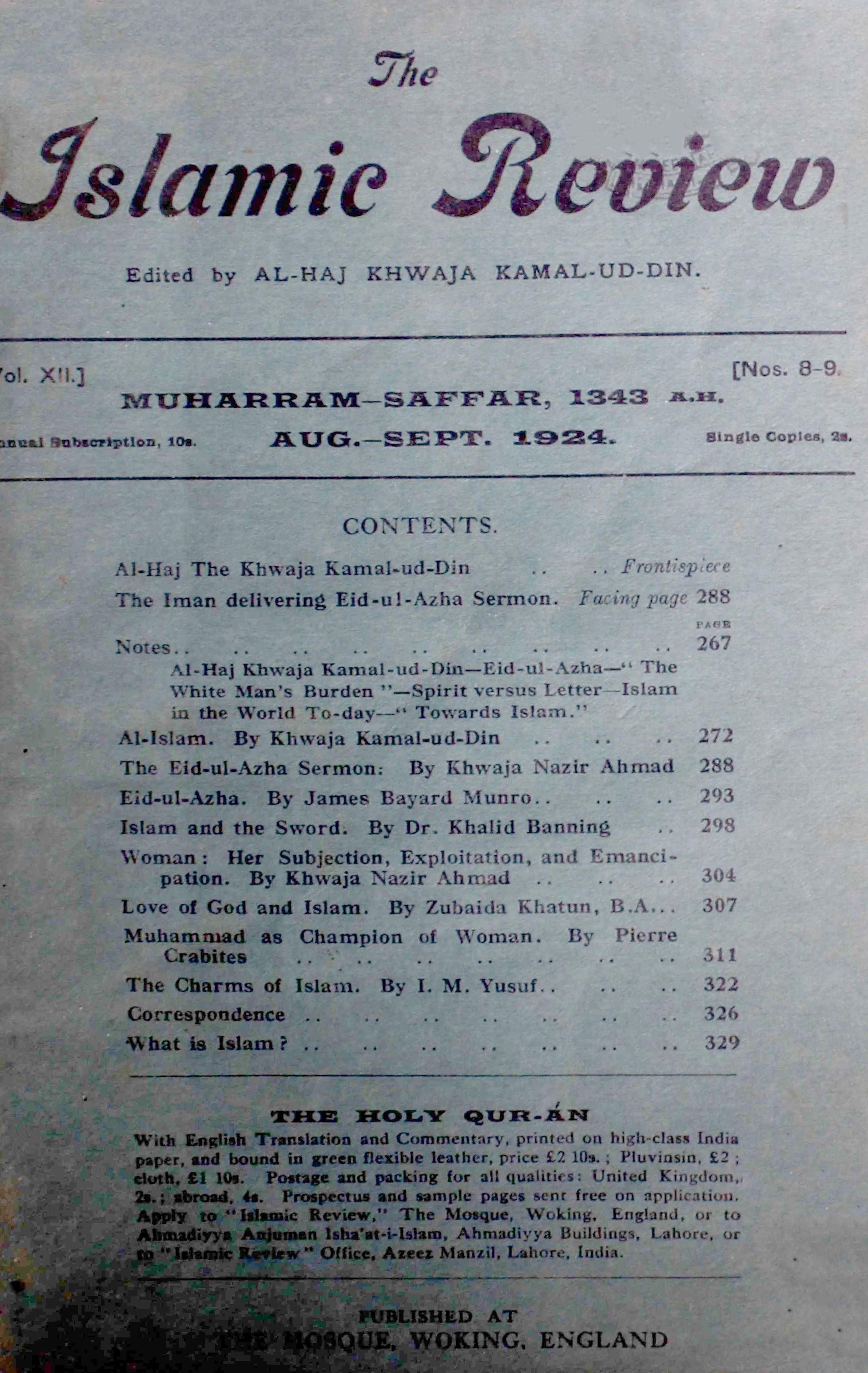 The-islamic-review-shumara-number-008-009-khwaja-kamaluddin-magazines